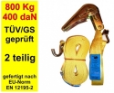 Ratschen-Spanngurt 25mm gelb - 6m lang - 800 kg mit Haken