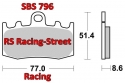 SBS 796RS Road Racing Sinter Bremsbelag (vorne)